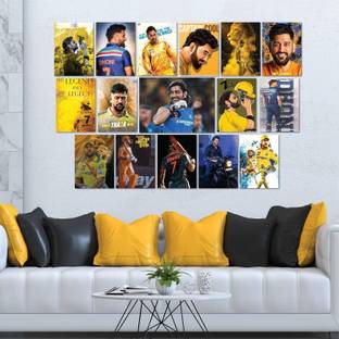 Swister Decor Dhoni Design Posters Pack of 16