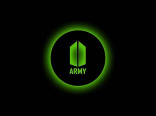 the unique hubb BTS ARMY-Backlit LED Logo Wooden LED LOGO | LED Wall Light | | 12x12 Inch