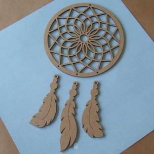 APS Art Plus Store MDF Wood Laser Cut-out, Dream Catcher Wooden Wall Hanging For DIY Ideas