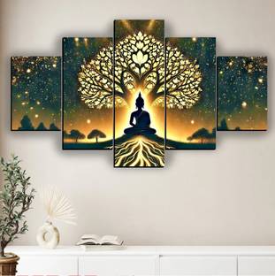 SNDArt Lord Buddha Wall Decor Gift Items Pack of 5