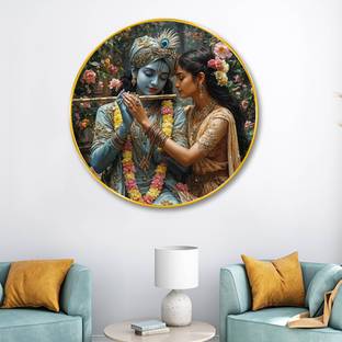 saf Radha krishna gold strip framed wall paintings for wall decoration