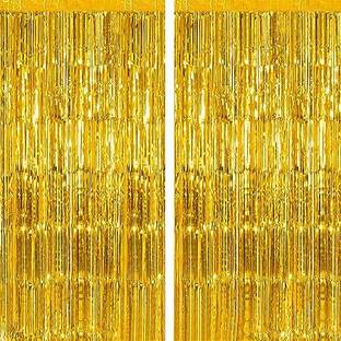 specialyou.in Party decorations items backdrop curtains , gold fringe background , frills Pack of 2