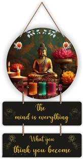 Dzirezone Home Delight Buddha Motivational Thoughts Wall Hanging Wooden Art Decoration