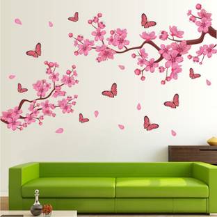 WALL STICKS Cherry Blossom - Flowers - Petals - Butterfly - Wall sticker - CG129