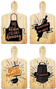 Angel Infinite Kitchen Quotes Design Wood Wall Hanging for Cafe's|Restaurants|Kitchen|Pack of 4 Pack of 4