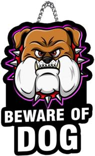 pnf Beware of dog Quote Printed Home Wall Door Sign Hanging (Wooden, 11x9 Inch,brown)-37