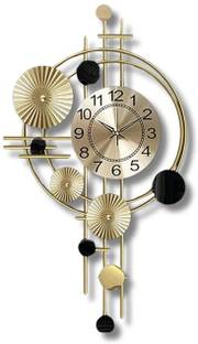 Crafty Creation Metal Wall Hanging Floral Handmade Sweep Machine Silent Wall Clock