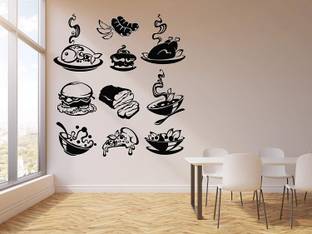 VVWV Sea Restaurant Wall Kitchen Hotel Black Vinyl Stickers L x H 55 x 55 Cms