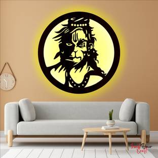 trendDecor Craft Bajrang Bali Hanuman LED Light Wall Hanging - Home Room Decoration Material