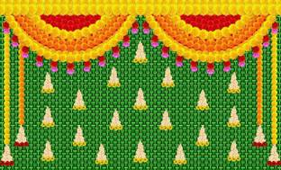 BXA POOJA WALL DECORATION BACKDROP