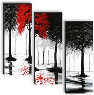 saf Set of 3 Tree UV textured self adeshive wall painting for home decoration Pack of 3