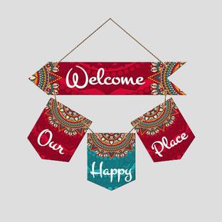 Fabaura Welcome Quote Decorative Wooden Wall Hanging for Home Decor Office(WH_6420N-F)