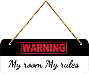 Charmör Warning My Room my rules Designer Stylish Trendy wall hanger for Home Décor