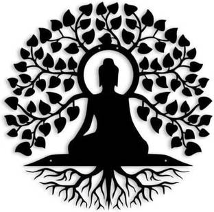 CARTVILLA Metal Buddha Hanging Wall Decor