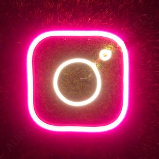 AURACELL Instagram Logo Neon LED Sign Board for Instagram Influencers/YouTuber Wall Decor