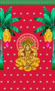 classyprints varalakshmi Pooja Decoration Cloth |Lakshmi Devi Backdrop Cloth for Decoration