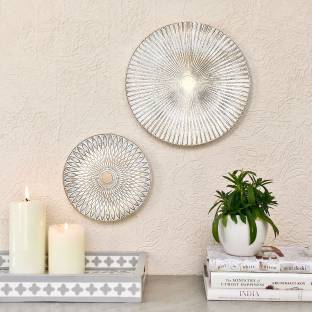 Art Street MDF Decorative Wall Plate, Round Wall Hanging Décor Pack of 2