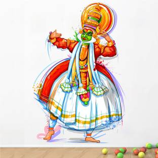 WALLPIK Kathakali Dancer Oonam Kerala Festival Wall Sticker WP241