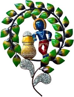VSEMPO BAL KRISHNA WITH MAKHAN MATKI WALL ART