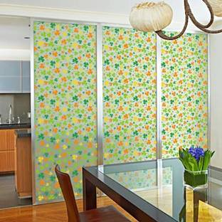 JAAMSO ROYALS Transparent Self-Adhesive Frosted Privacy Film Matte Stripes Glass Sticker Door Window (200 * 45 CM)