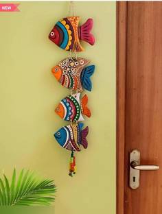 GORVINU CRAFTS Hanging Fish ,Garden Decorative Wall Hanging Balcony Decoration Pack of 4