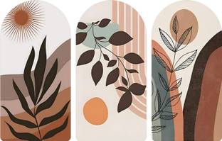 BookYourGift Balancing Stone Boho Wood Print Wall Wooden Art Set of 3 Pack of 3