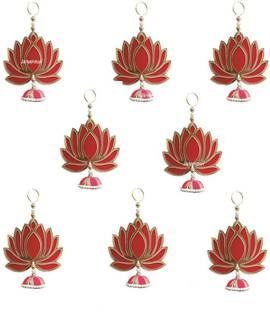 MRB Handmade Wall Decor Lotus with jhumki Style Hanging for Home Decor, Diwali Pack of 6
