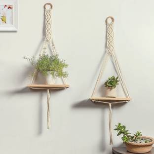 GULLAK Macrame Wall Hanging Shelf for Home Decor Item Pack of 2