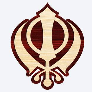 Home Delight Beautiful Design Wooden Double Layer Religious Wall Hanging Khanda Home Decor