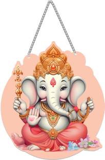 Decor Smart Lord Ganesha Wooden Wall Hanging | Spiritual Ganpati Home Decor (DWA_8605)