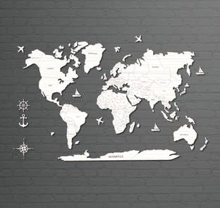 adinfinitum Wooden World Map Wall Decor