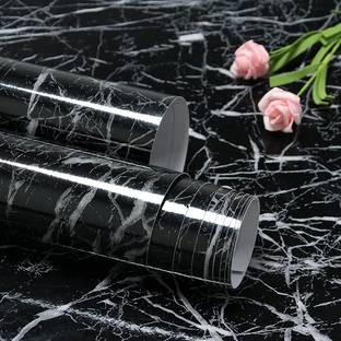 RIYUZONE Marble Aluminum Foil Kitchen Stickers Oil-Proof