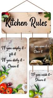 Proxoto Kitchen Rules Wooden Wall Hanging | Wooden Wall Decore | MDF Wooden for Wall |