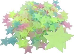 Richerbrand Glowing Stars Stars for Room Ceiling Attractive Wall Sticker for Kids Bedroom Pack of 50