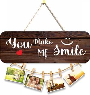 SHIV COLLECTION You Make Me Smile Wood Wall Hanging Photo Frame wall decoration home decor