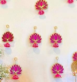 Ulmuk Lotus Wall Hangings for Decoration Floral For Temple For Home Decor Double Layer Pack of 6
