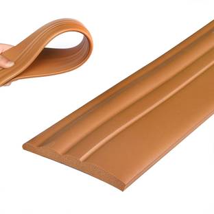 Zomei Flexible Baseboard Molding Trim Peel and Stick Rubber 78.74x3.9in Cuttable Brown