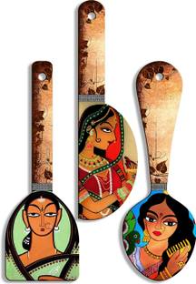 Suveharts Madhubani Art Wooden Wall Hangings | Home Decoration Items - Spoon-0021