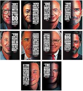 SWASUM Steve Jobs, Motivational Wall poster (Businessman) Self Adhesives, 9X12, Each Pack of 10