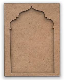 Printfry Jharokha Frame Design Premarked MDF Cutout for Craft Work Home Room Decor