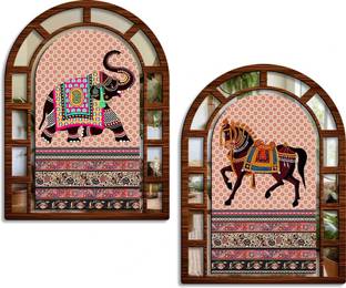Suveharts Wall Hanging Decorative Items | Jharokha Wall Decor | Decoration Items-8 Pack of 2