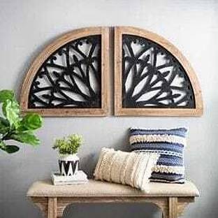 CAMB Creations Wooden Acrylic Wall Decor for Bedroom/Drawing Room Wall Hanging Art Pack of 2