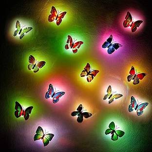QWEEZER LED Butterfly Adhesive Wall Decorative Light Cute Butterfly Lights Pack of 12
