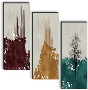 saf Set of 3 Abstract Art UV textured self adeshive wall painting Pack of 3