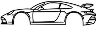 Modeco GT3-Inspired SportCar Metal Wall Art | Minimalist Car Decor for Room & Man Cave