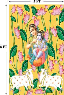 Tejas Creation Backdrop for Decoration (H:8ft X W:5ft) Altar Cloth