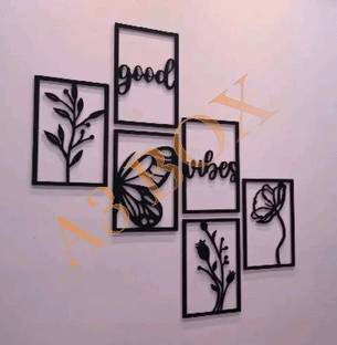 A3 BOX Wooden Wall Decor Hangings Living Room, Bedroom, Kitchen, Office Pack of 6