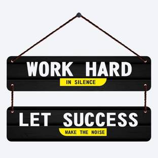 Home Delight Work Hard Motivational Quotes Wall Hanging Decoration Item Home Decor|Gift Items Pack of 2