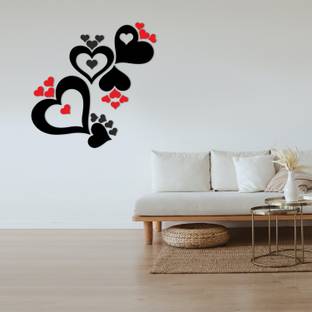 Freny Exim Wooden Romantic love heart Wall Decor Art Showpiece (With Two Side Gum Tape)