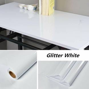 Splendid 200 cm Aluminum Foil Kitchen Stickers Waterproof White Wallpaper 200 x 60 cm Self Adhesive Sticker